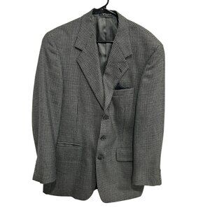 Mens Black White Houndstooth Blazer Jacket Sz 40R